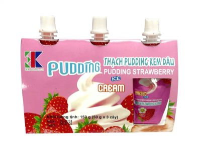 Thạch Pudding Kem Dâu